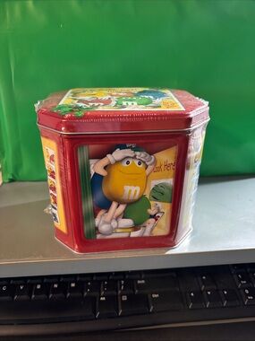 M&M's Red Collector Tin Box - Yellow M&M Design